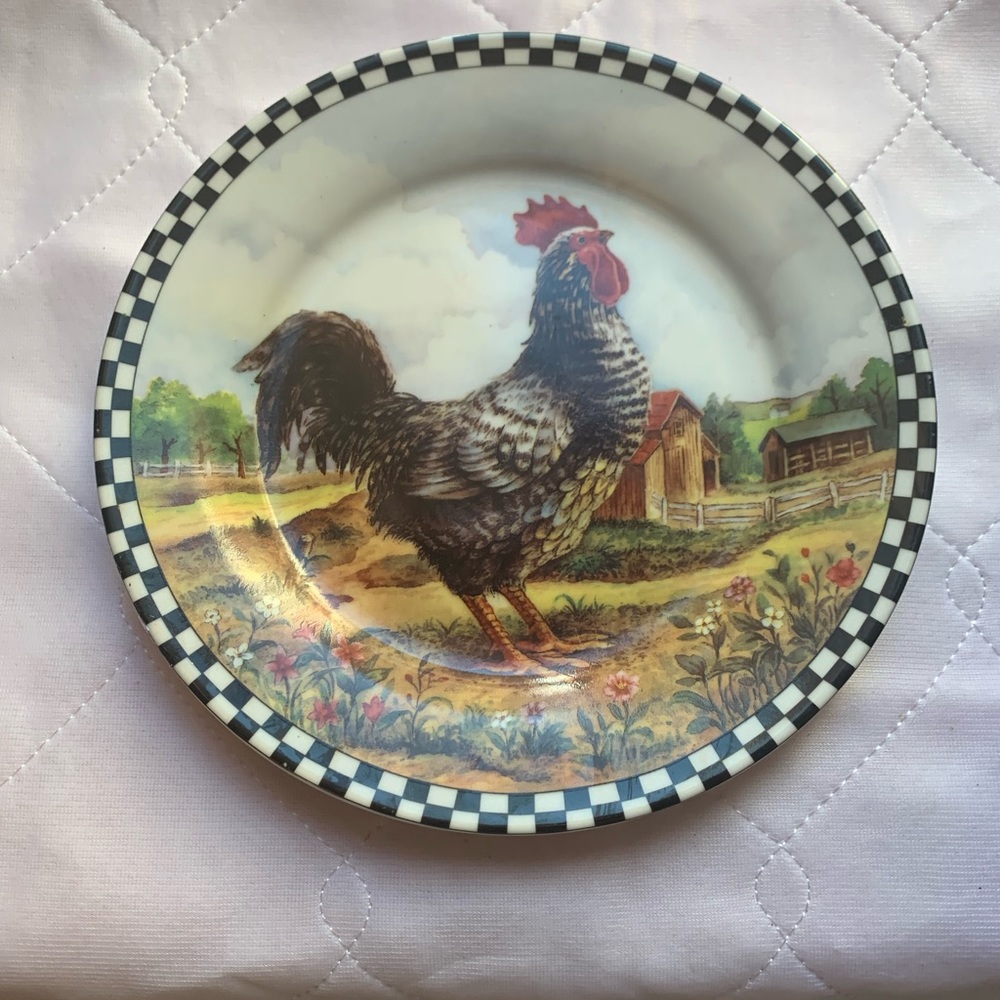 Roster decorated plates
